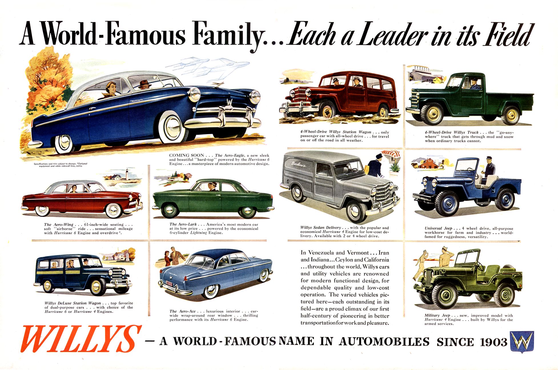 1952 Willys Auto Advertising